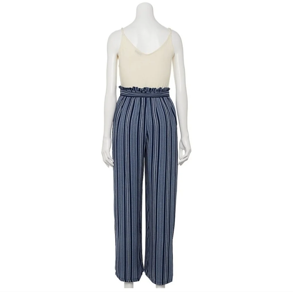 Lily Rose Button Front Paper Bag Jumpsuit - Picture 2 of 11